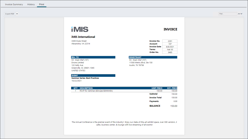 Viewing a Report Writer Display content item example